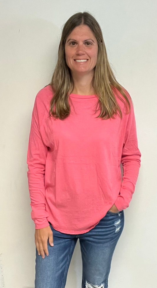 COTTON RAGLAN SLEEVE THUMBHOLE TOP