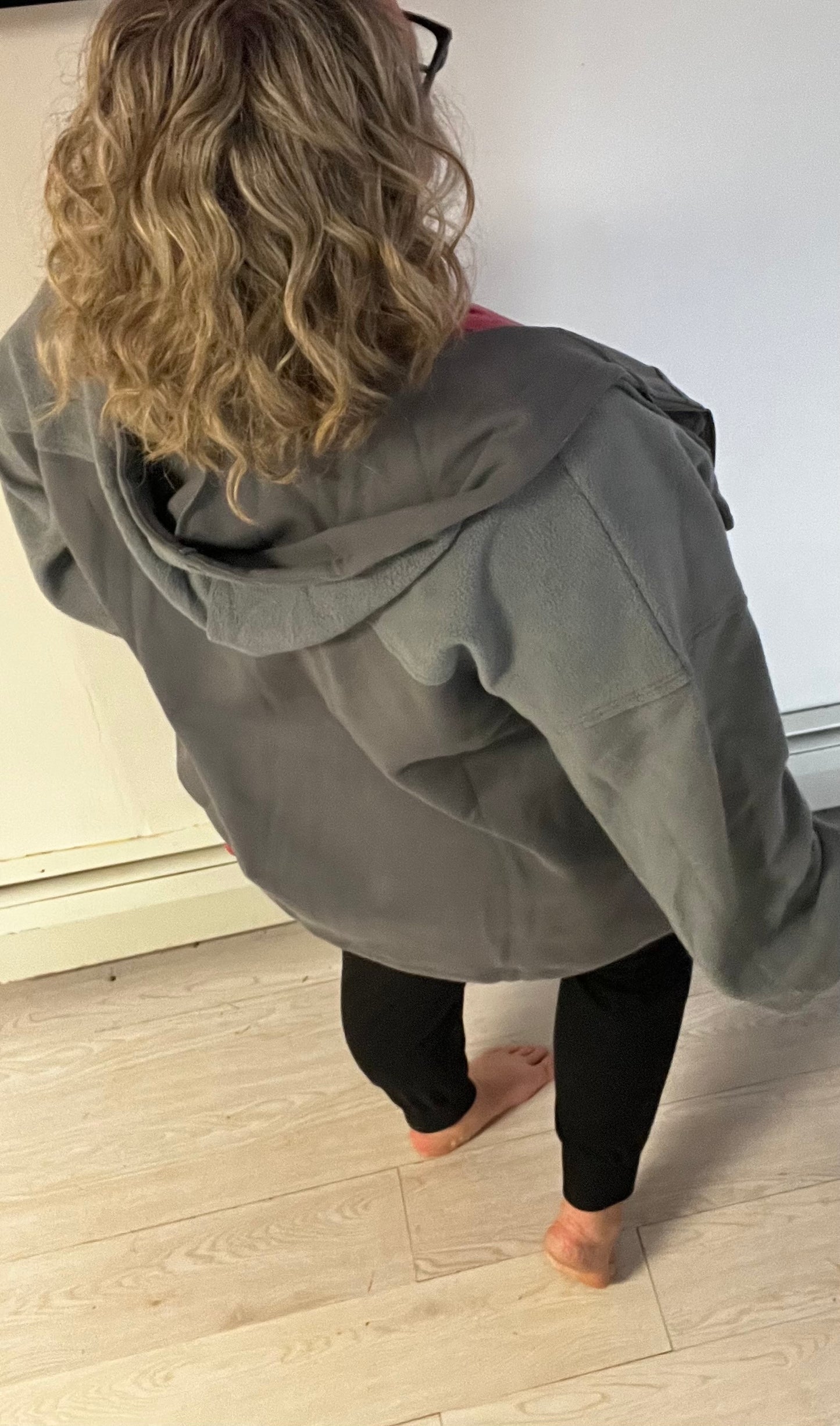 Flap Pocket Drawstring Hood Zip Up Jacket