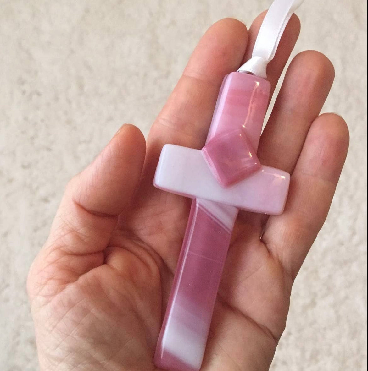 Handmade My Mother-In-Law Glass Cross