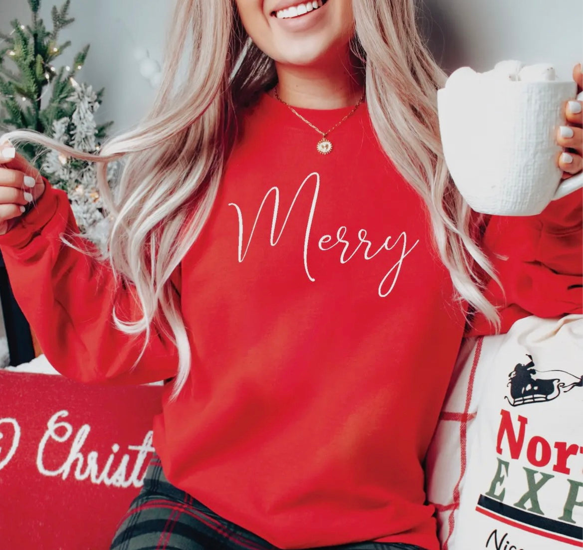 Red Merry Sweatshirt