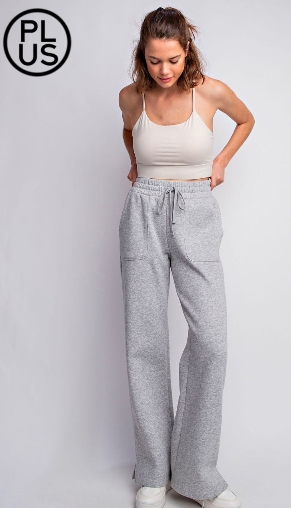 FLEECE FRENCH TERRY STRAIGHT LEG PANTS