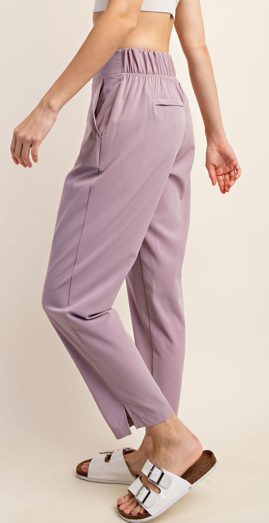 ASH LAVENDER CRINKLE WOVEN PANT