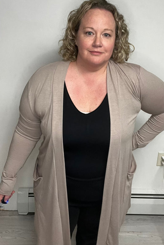 Ash Mocha Open Cardigan with Pockets - Keweenaw Klass Boutique LLC