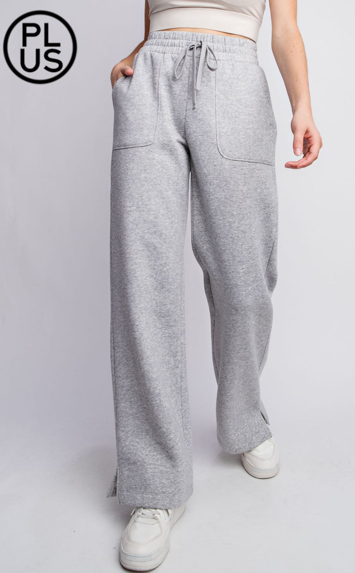 FLEECE FRENCH TERRY STRAIGHT LEG PANTS