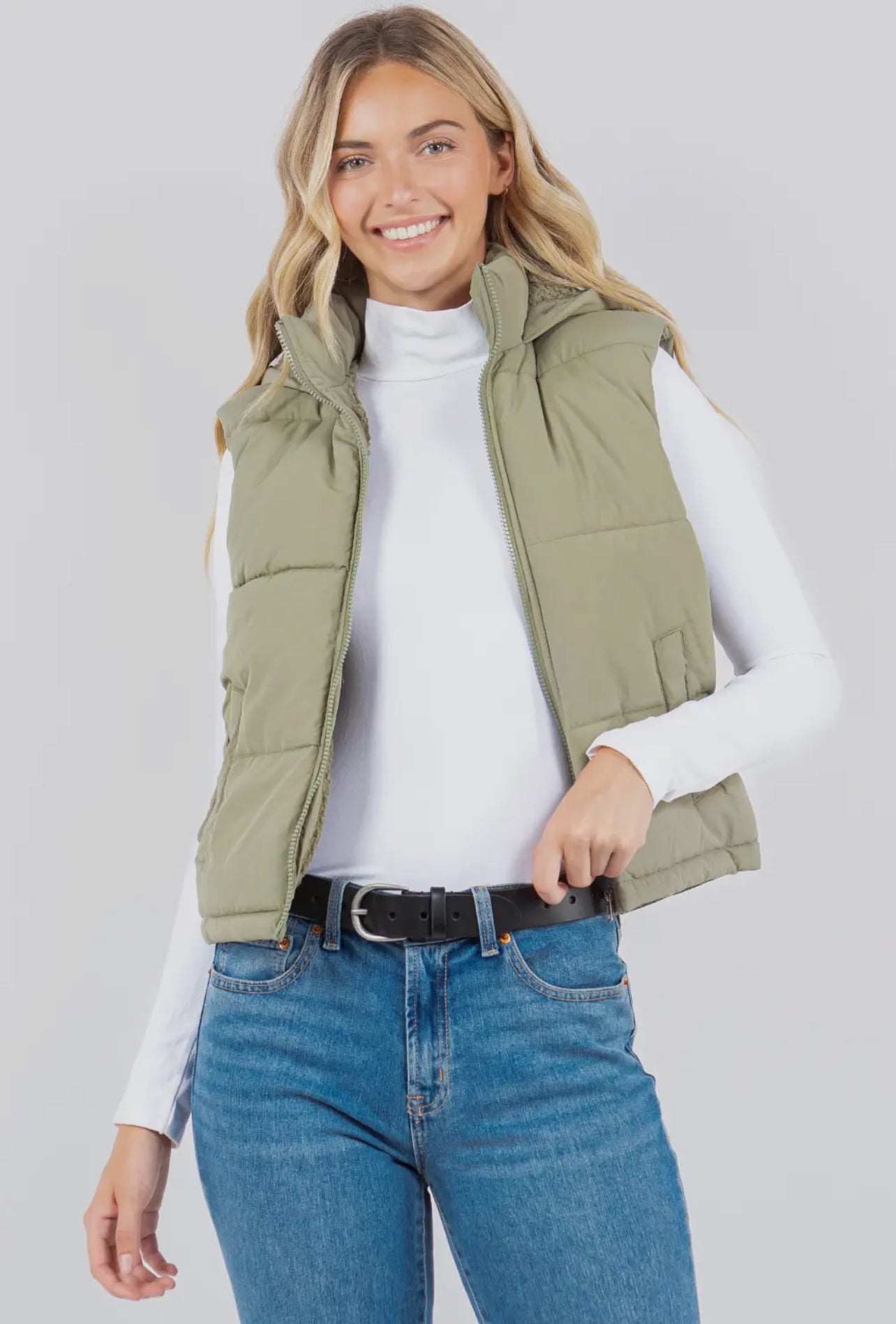 Sage Glacier Nylon Puffer Vest