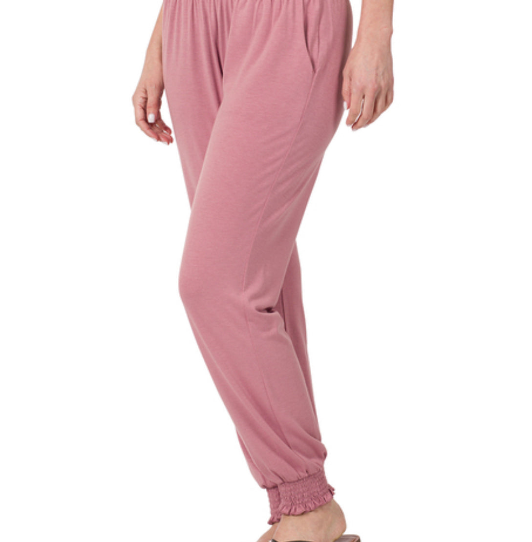 High-Waisted Smocked Lounge Jogger pants