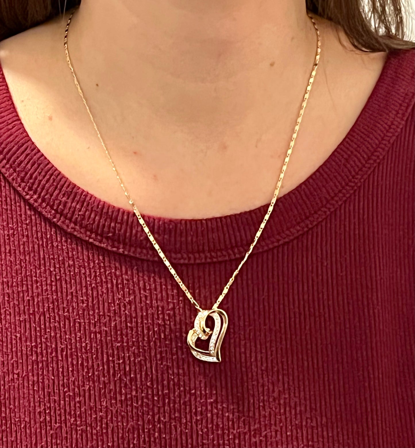 Gold Heart Necklace - Keweenaw Klass Boutique LLC