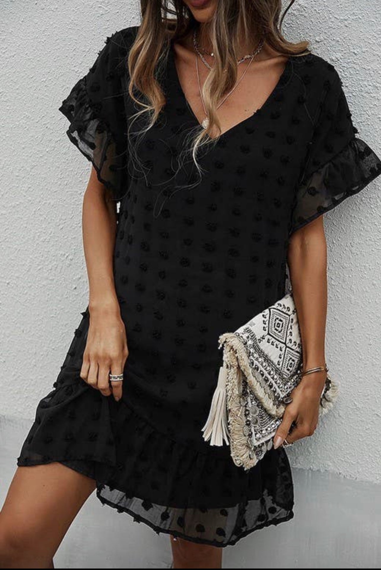 Black V Neck Sexy Dress - Keweenaw Klass Boutique LLC