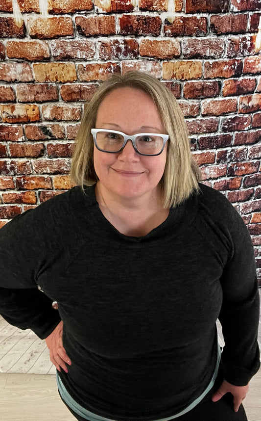 Black Solid Basic Cozy Tunic Top Sweater - Keweenaw Klass Boutique LLC