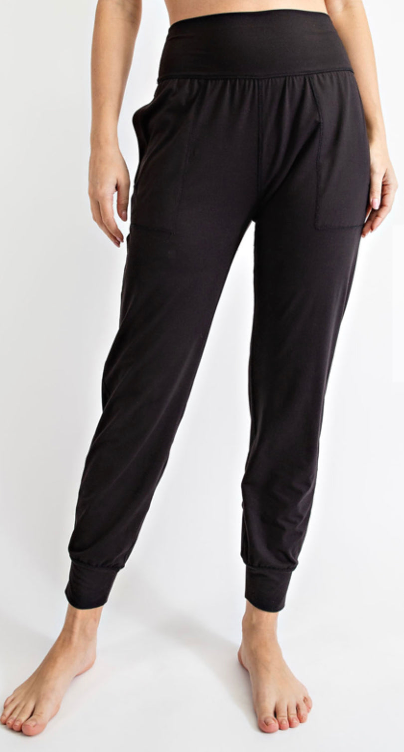 Black Butter Soft Joggers with Pockets - Keweenaw Klass Boutique LLC