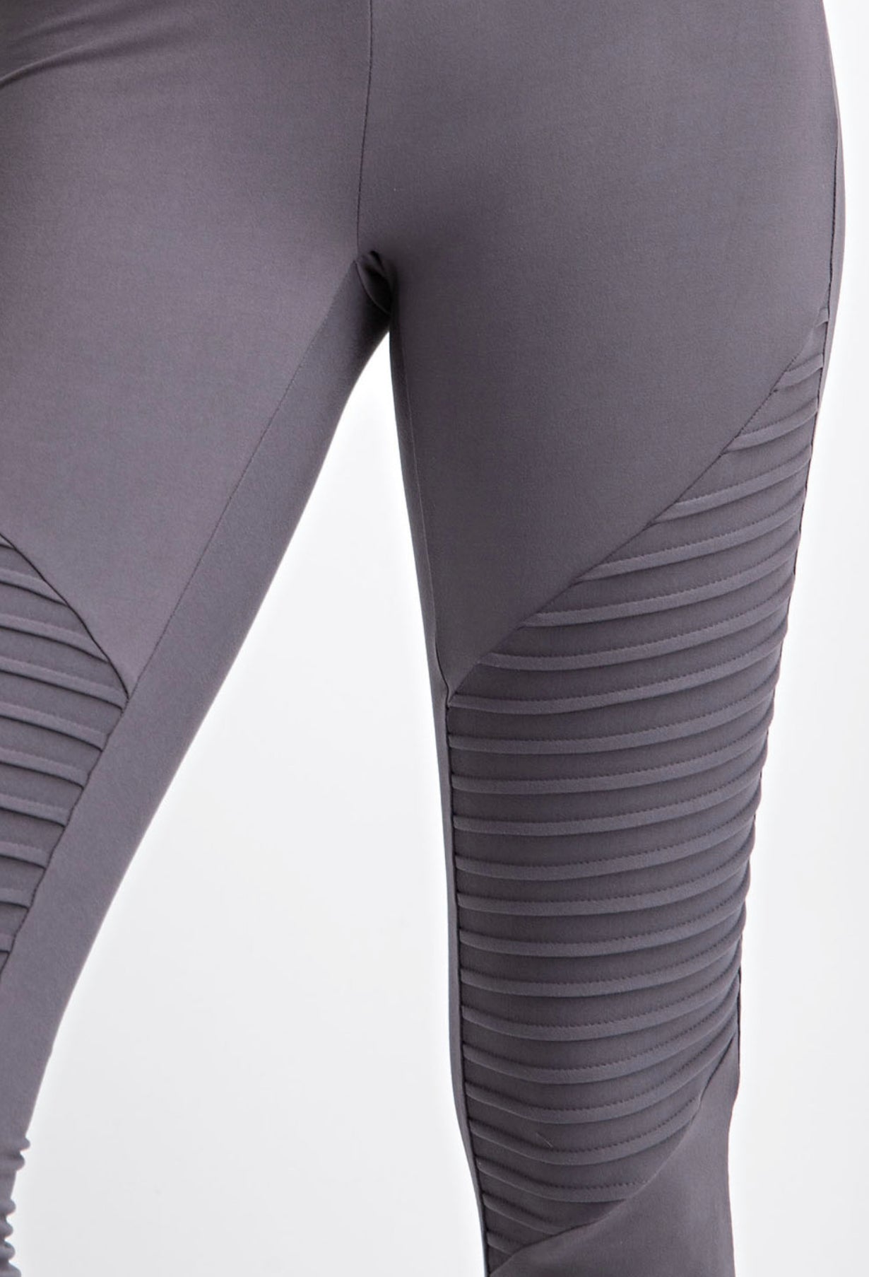 CHARCOAL BUTTER SOFT MOTO LEGGINGS - Keweenaw Klass Boutique LLC