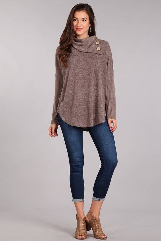 Plus Size Turtle Neck Sweater - Keweenaw Klass Boutique LLC