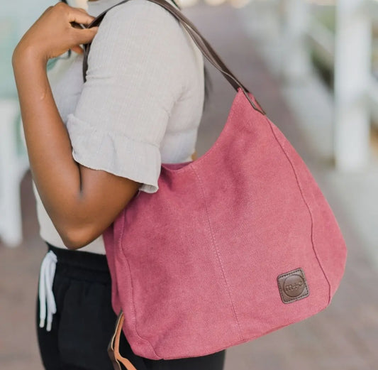 Red Anniston Canvas Hobo Bag