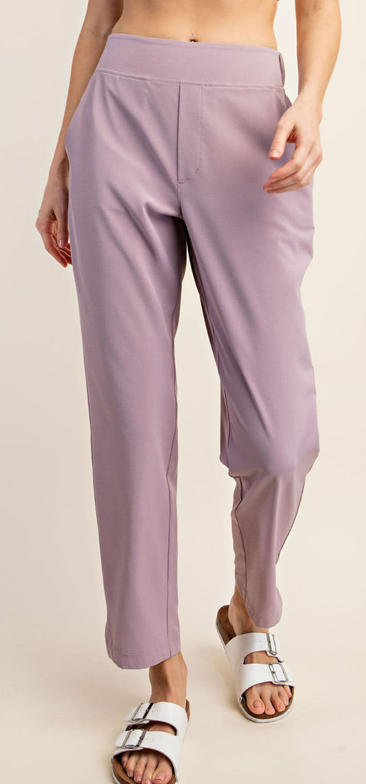 ASH LAVENDER CRINKLE WOVEN PANT