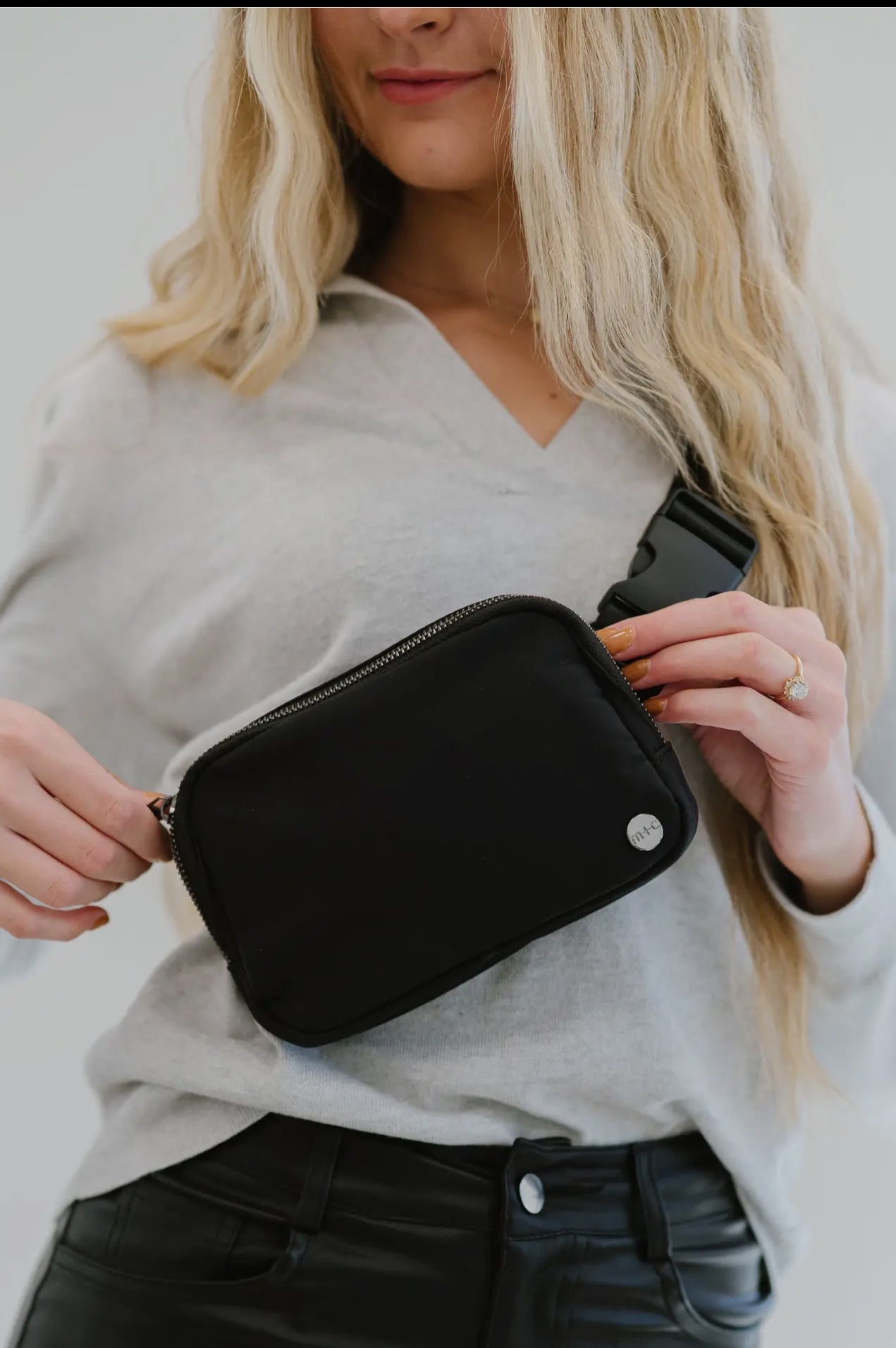 Black Madison Crossbody SatchelBelt Bag Fanny Pack