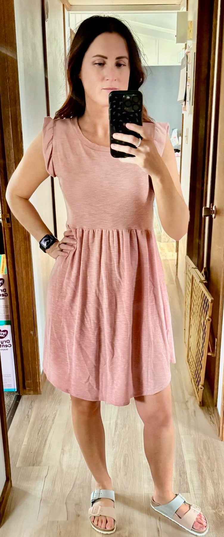 Vintage Blush Solid Knit Dress - Keweenaw Klass Boutique LLC