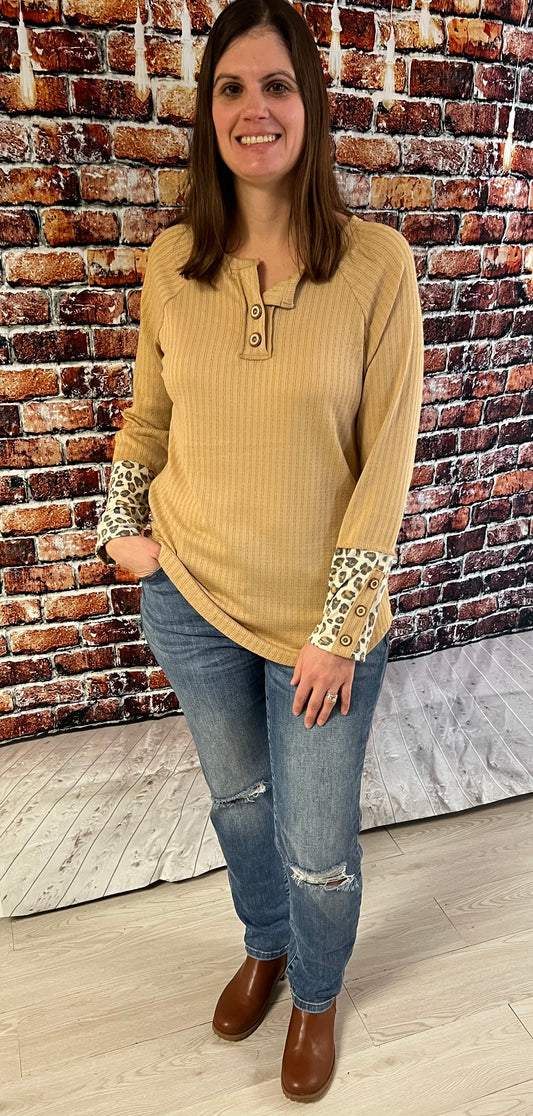 Beige Long Sleeve Knit Top - Keweenaw Klass Boutique LLC