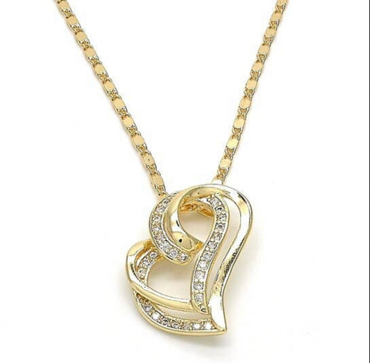 Gold Heart Necklace - Keweenaw Klass Boutique LLC