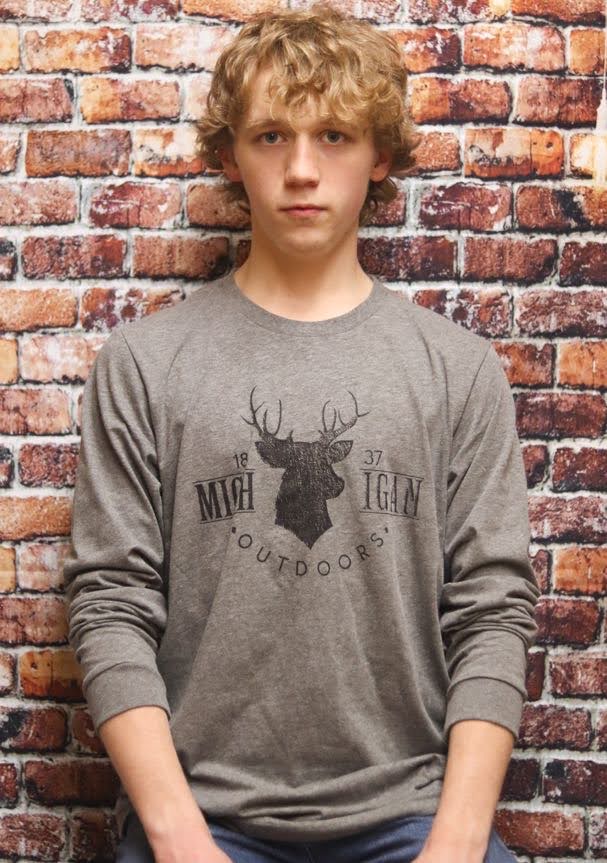 Unisex Michigan Deer Long Sleeve Shirt - Keweenaw Klass Boutique LLC