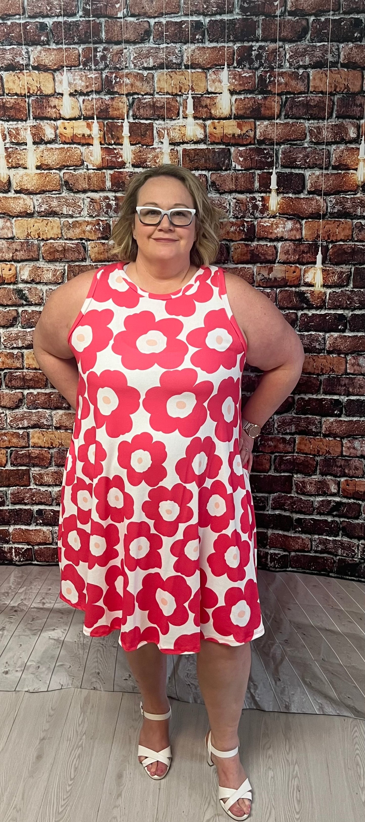 Fuchsia Floral Swing Dress - Keweenaw Klass Boutique LLC