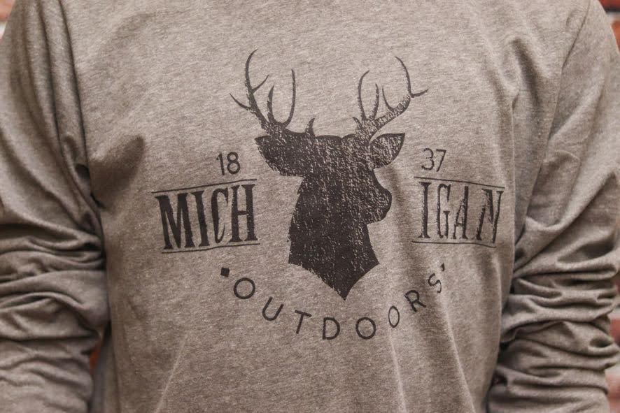 Unisex Michigan Deer Long Sleeve Shirt - Keweenaw Klass Boutique LLC